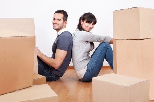 Careful wrapping and boxing of fragile household items